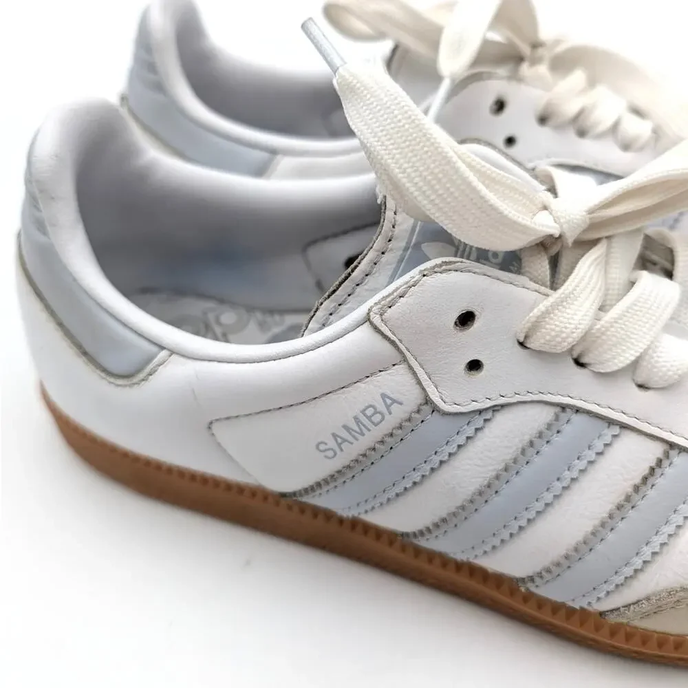 Adidas Samba OG Wonder Sneakers Shoes Women's Cloud White/Halo Blue Size US7.5 - Picture 12 of 13